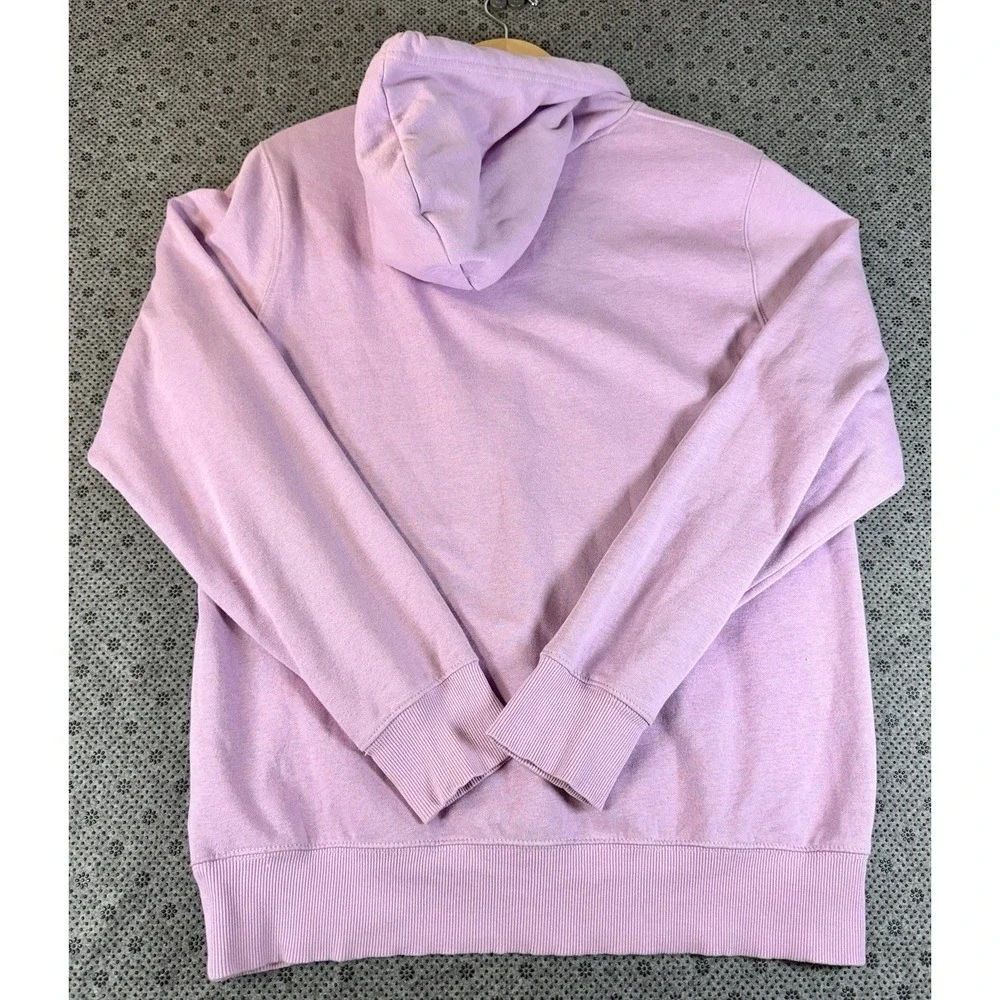 The North Face Hoodie Mens M Pullover Sweatshirt Logo Fleece Spellout Purple